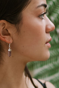 Violet Calm Amethyst Crystal Earrings