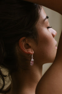 Violet Calm Amethyst Crystal Earrings