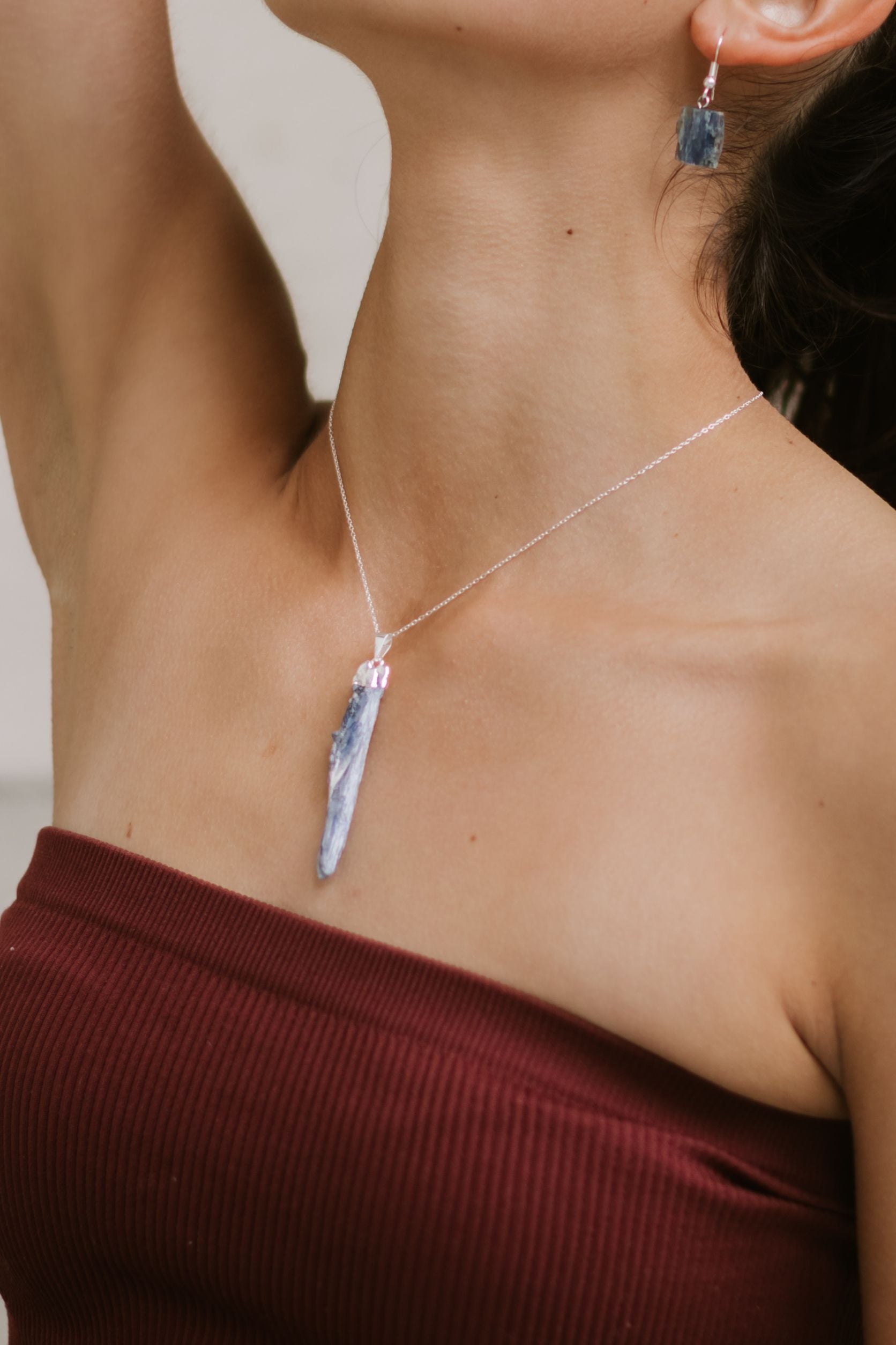 Eartha Bliss Blue Kyanite Crystal Necklace Spirit Collection