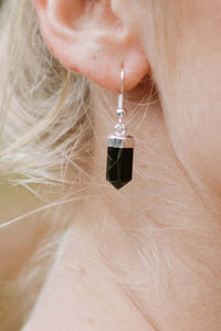 Velvet Night Obsidian Crystal Earrings